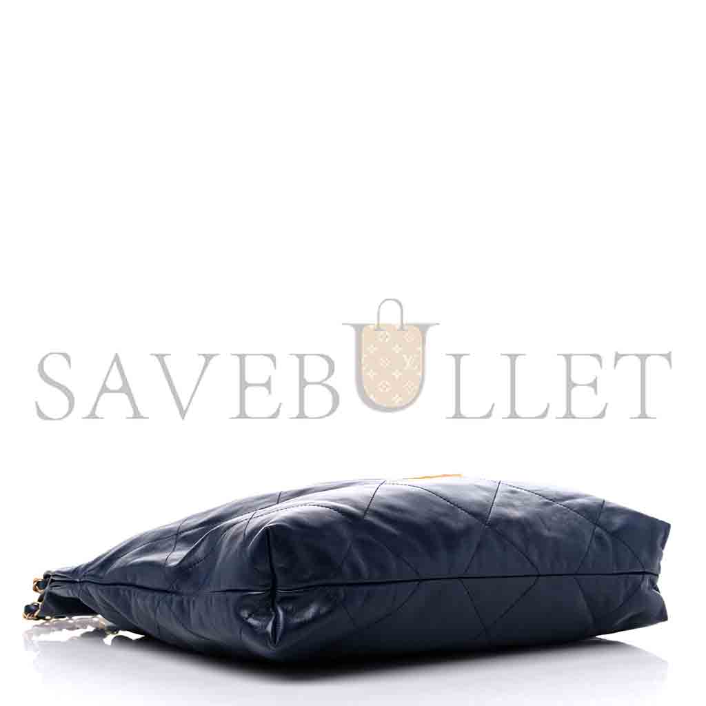 CHANEL MASTER SHINY CALFSKIN QUILTED CHANEL 22 NAVY BLUE (42*39*8cm) 